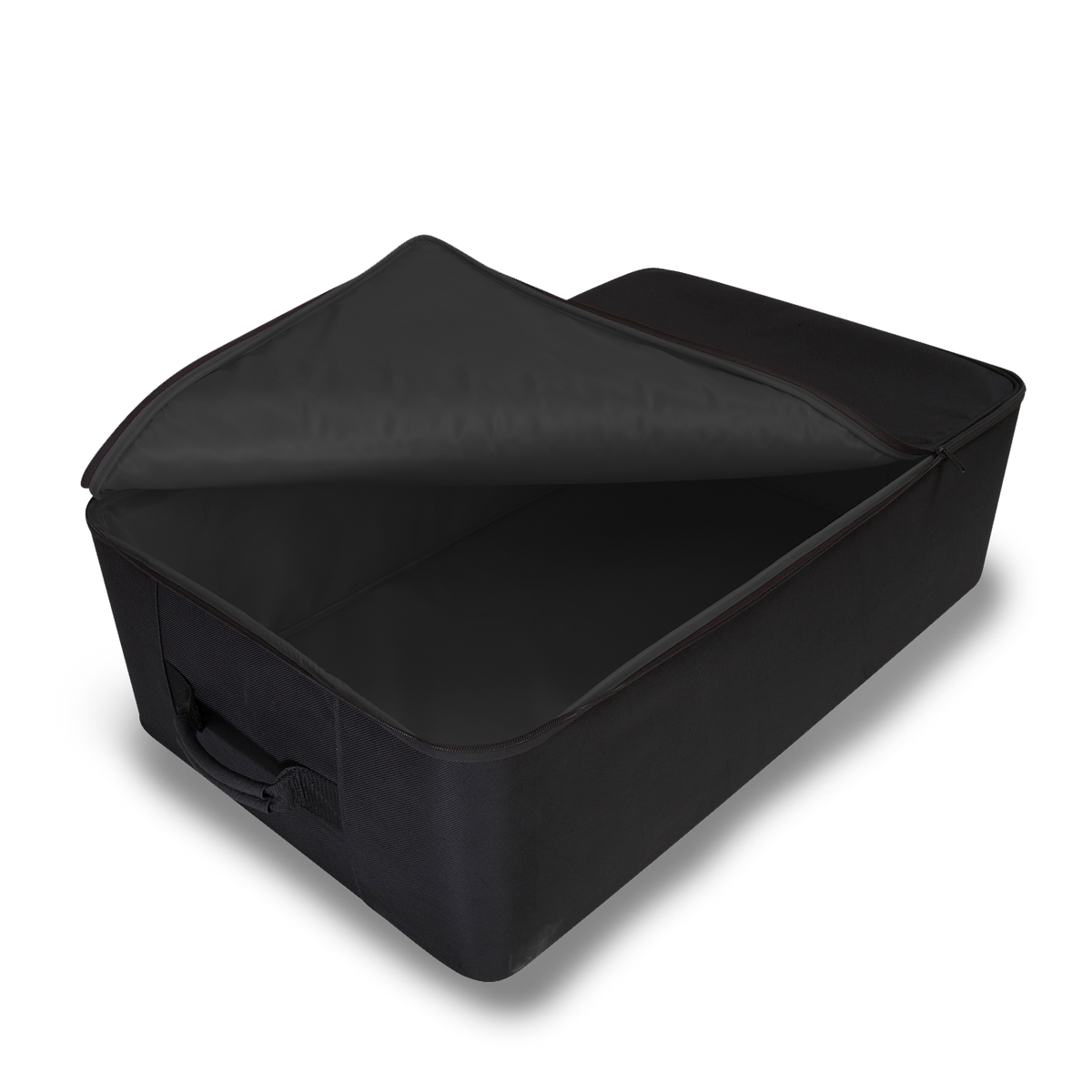 Soopl Bottom Bag open, with the zip-around lid folded back