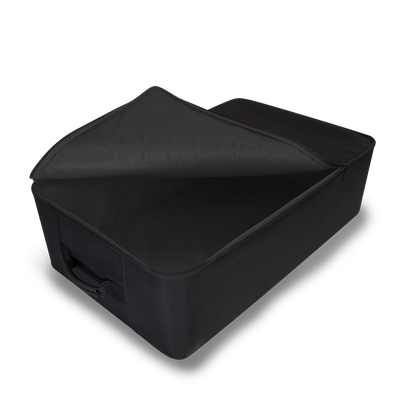 Soopl Bottom Bag open, with the zip-around lid folded back
