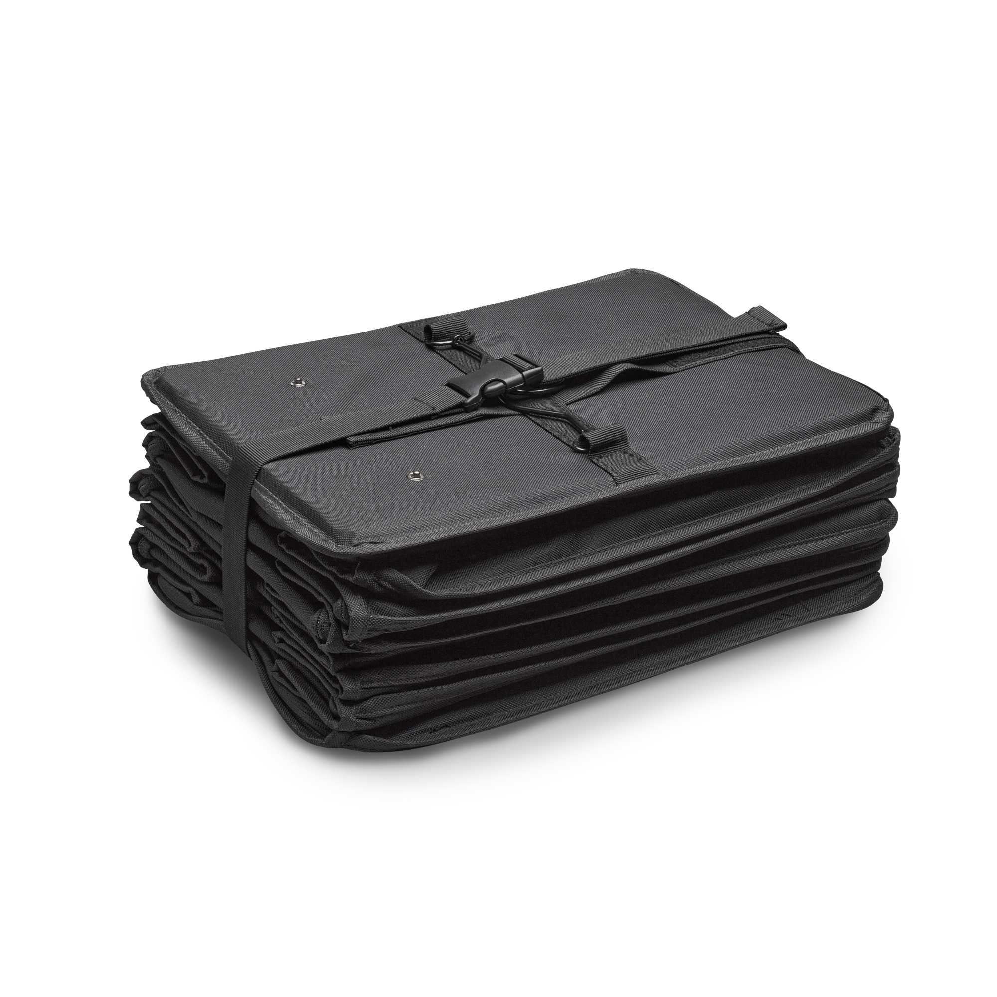 Durable material of the Soopl Shoebag and compactly folded. 