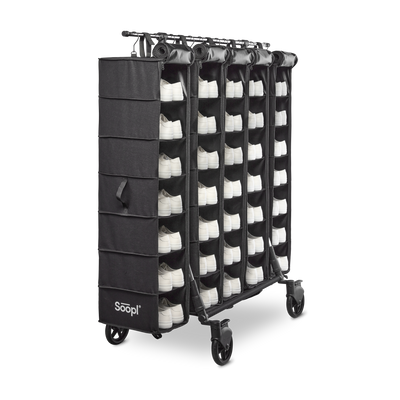 Soopl Shoebag with shoes organized for transport or display