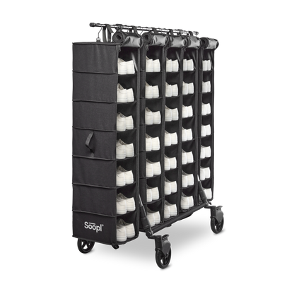 Soopl Shoebag with shoes organized for transport or display